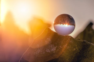 Crystal ball, cairns on the Peterskopfl, Ginzling, Zillertal, Tyrol, Austria Crystal ball, cairns on the Peterskopfl, Ginzling, Zillertal, Tyrol, Austria